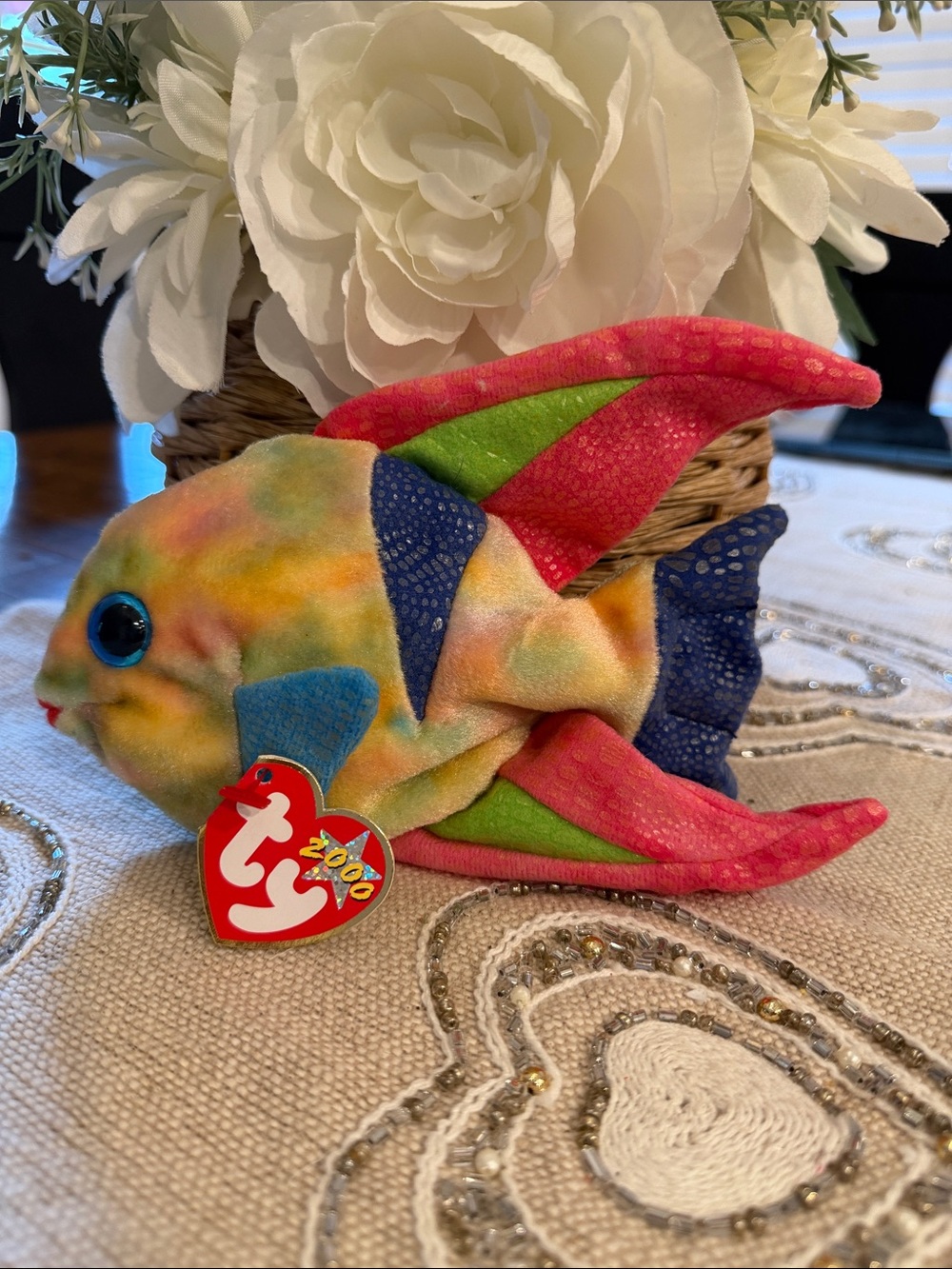 Ty The Beanie Collection -Aruba DOB April 8, 2000 Multicolor Plush Fish